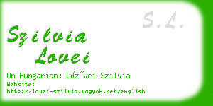 szilvia lovei business card